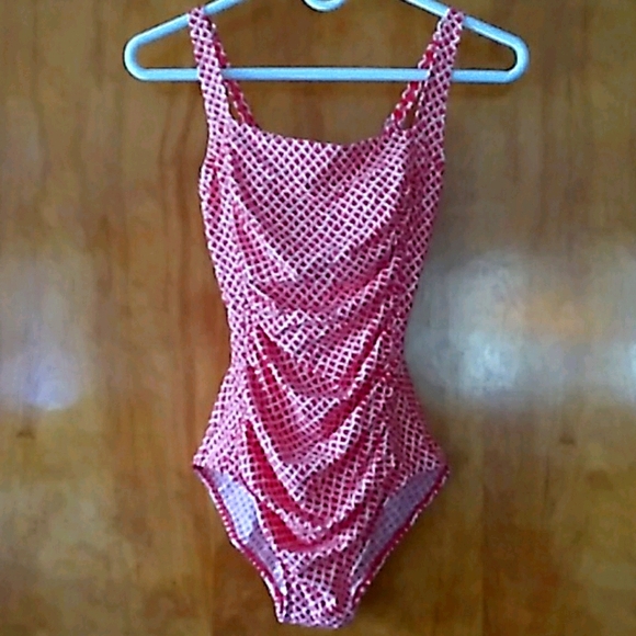 L.L. Bean Other - L.L.Bean UPF 50+ Hot Coral & White One Piece Suit